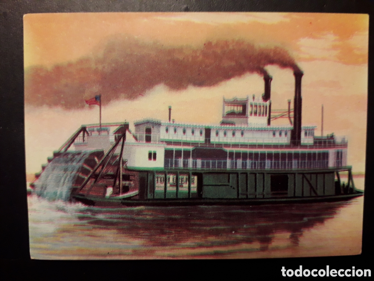 Collectionnisme Cartes &agrave; collectionner anciennes: BARCOS FLUVIALES, HISTORIA DE LA LOCOMOCI&Oacute;N ED PEKI 1967 N&deg; 58 SIN PEGAR, PEDIDO M&Iacute;NIMO 3&euro;