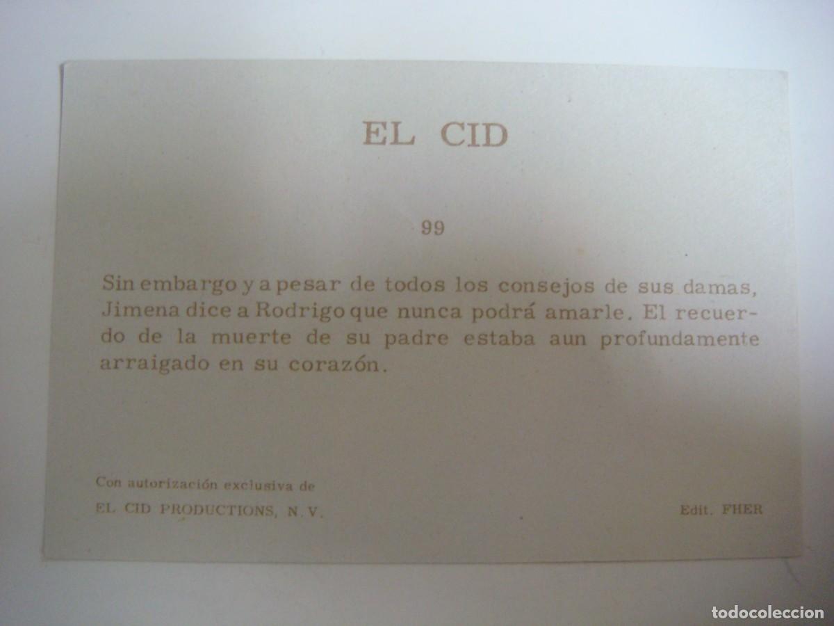 Coleccionismo cromos antiguos: CROMO DE EL CID N&ordm;-99-ALB-N&ordm;1 - Foto 2