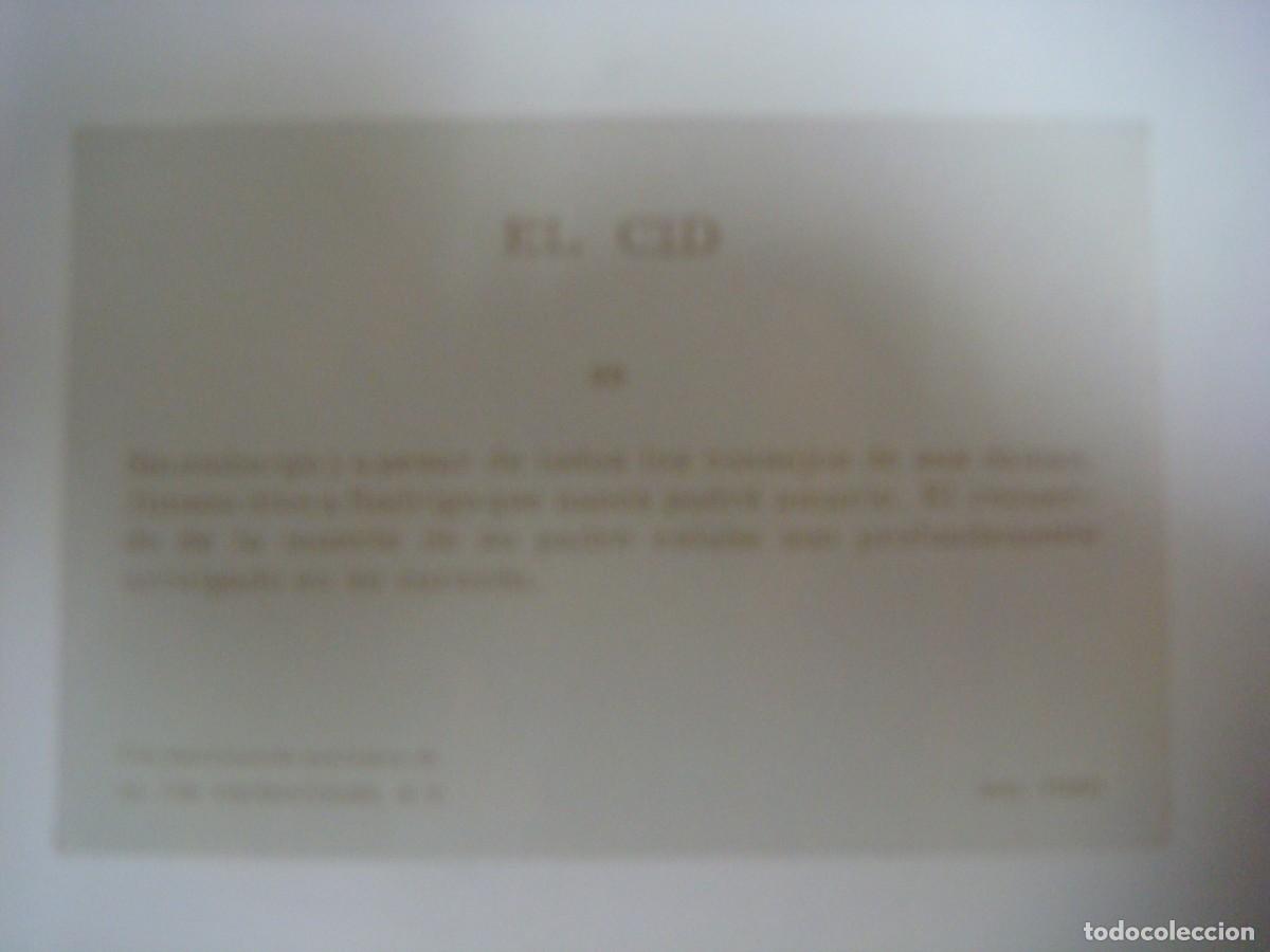 Coleccionismo cromos antiguos: CROMO DE EL CID N&ordm;-99-ALB-N&ordm;1 - Foto 2