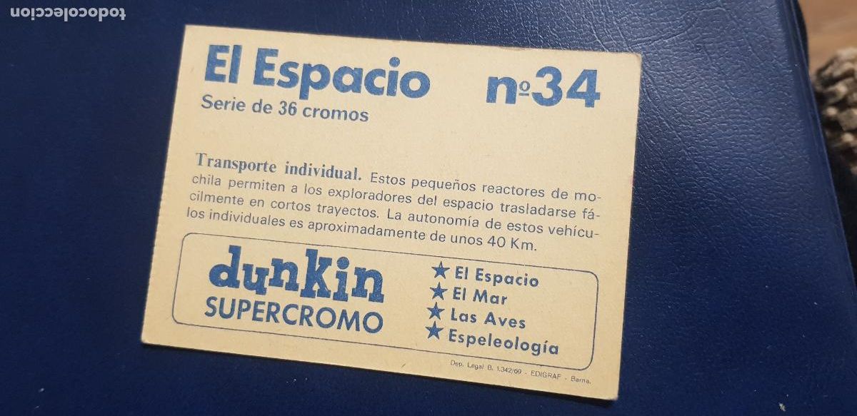 Coleccionismo cromos antiguos: DUNKIN SUPERCROMO EL ESPACIO N&ordm;34 - Foto 2