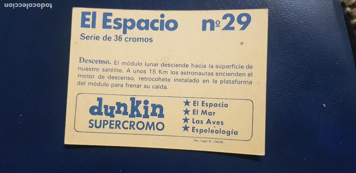 Coleccionismo cromos antiguos: DUNKIN SUPERCROMO EL ESPACIO N&ordm;29 - Foto 2