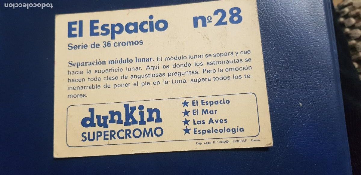 Coleccionismo cromos antiguos: DUNKIN SUPERCROMO EL ESPACIO N&ordm;28 - Foto 2