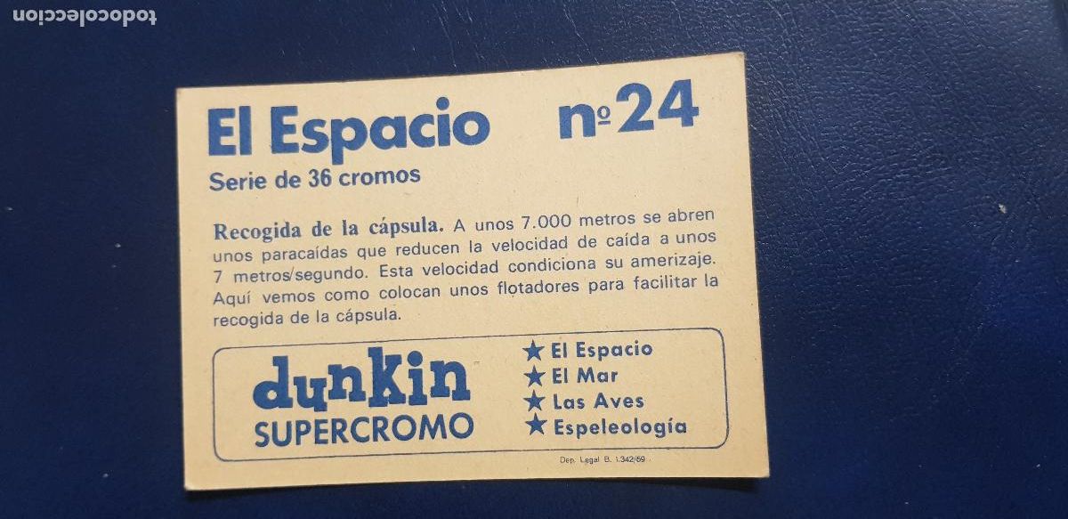 Coleccionismo cromos antiguos: DUNKIN SUPERCROMO EL ESPACIO N&ordm;24 - Foto 2