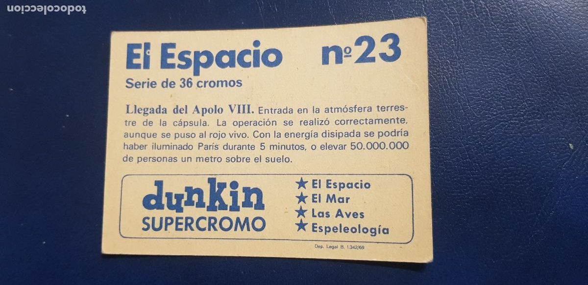 Coleccionismo cromos antiguos: DUNKIN SUPERCROMO EL ESPACIO N&ordm;23 - Foto 2