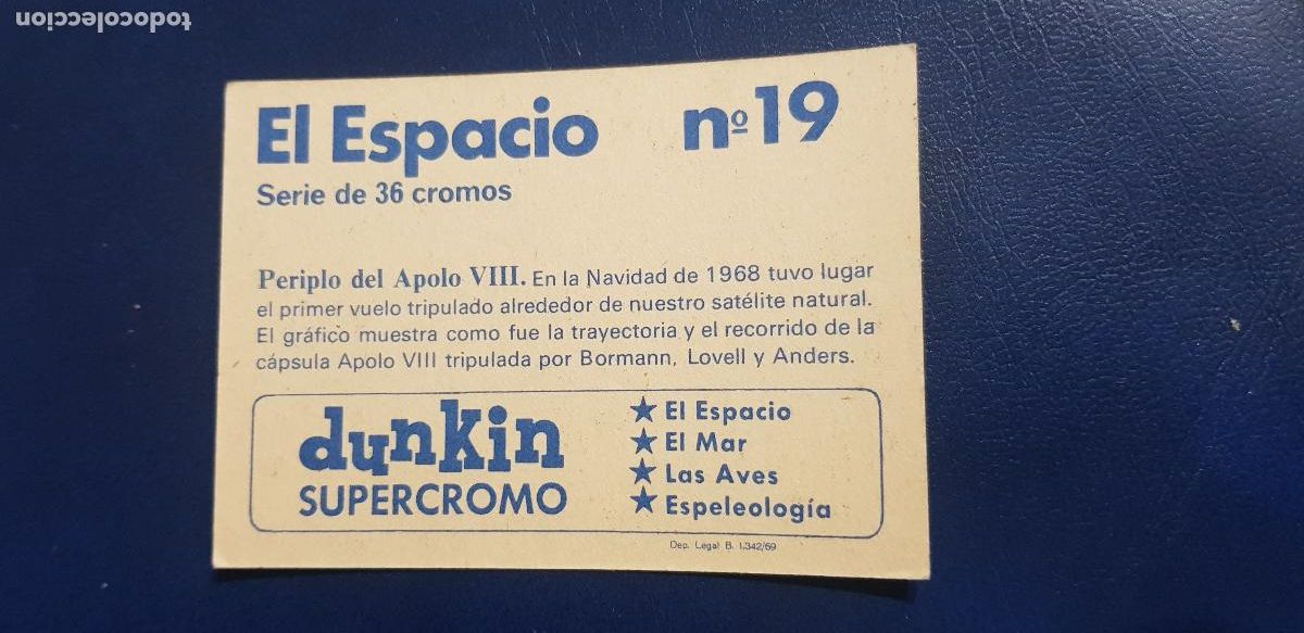 Coleccionismo cromos antiguos: DUNKIN SUPERCROMO EL ESPACIO N&ordm;19 - Foto 2