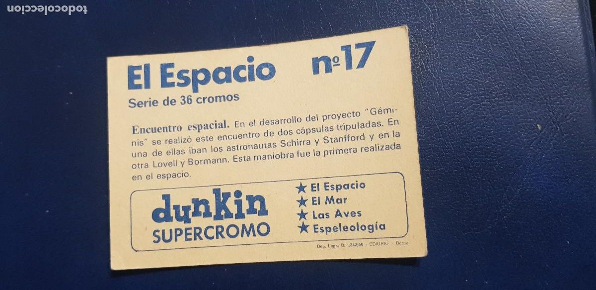 Coleccionismo cromos antiguos: DUNKIN SUPERCROMO EL ESPACIO N&ordm;17 - Foto 2