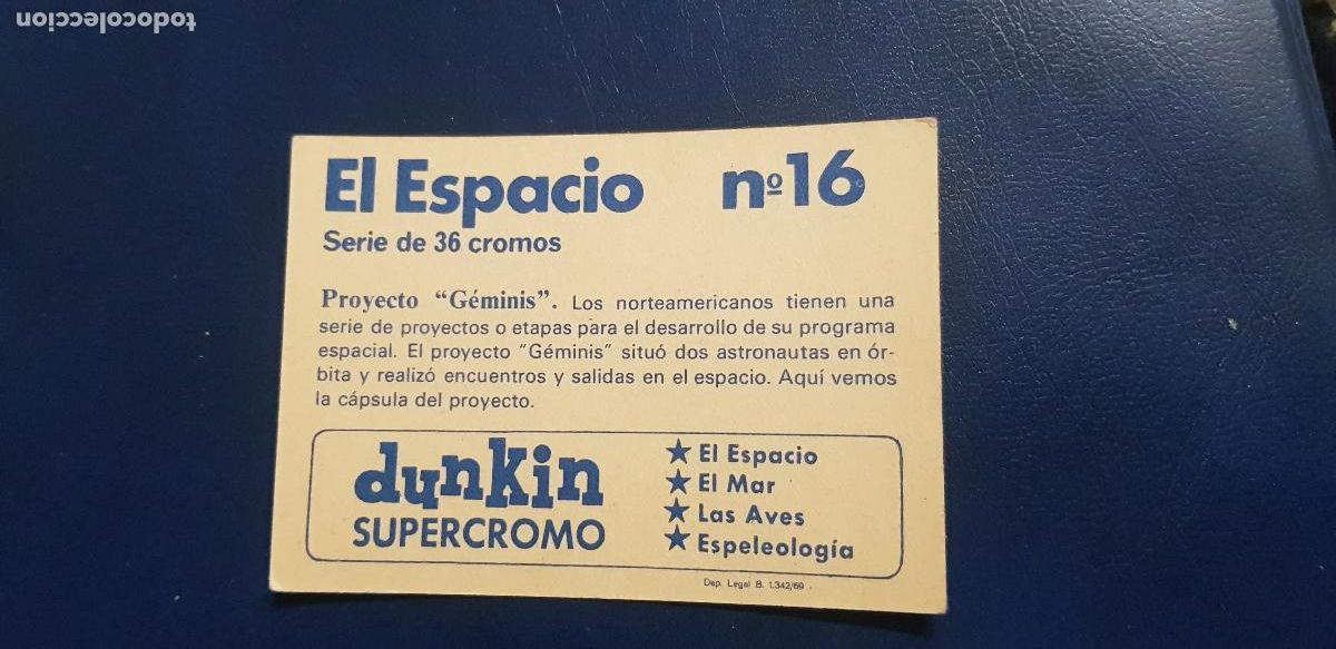 Coleccionismo cromos antiguos: DUNKIN SUPERCROMO EL ESPACIO N&ordm;16 - Foto 2
