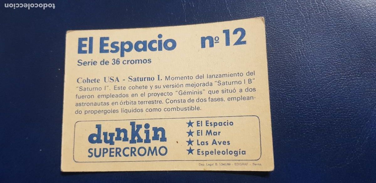 Coleccionismo cromos antiguos: DUNKIN SUPERCROMO EL ESPACIO N&ordm;12 - Foto 2