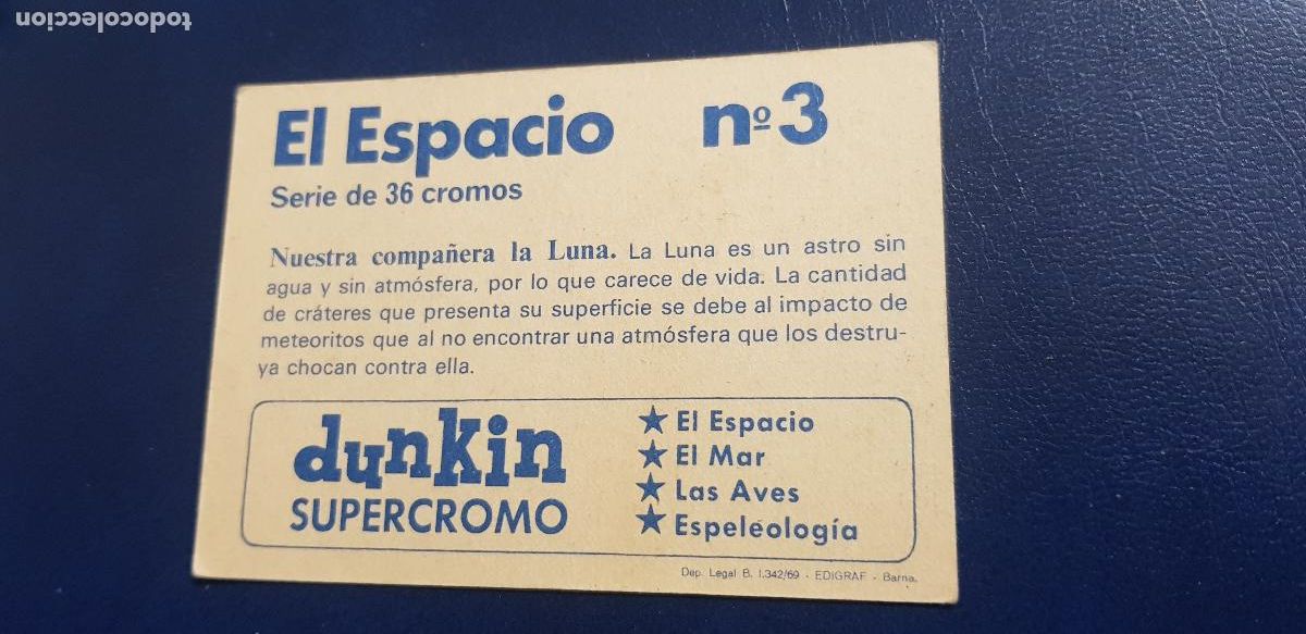 Coleccionismo cromos antiguos: DUNKIN SUPERCROMO EL ESPACIO N&ordm;3 - Foto 2