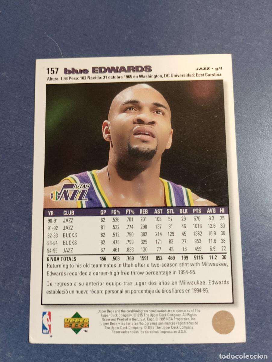 Coleccionismo cromos antiguos: BLUE EDWARDS NBA COLLECTIONS CHOICE 157 - Foto 2