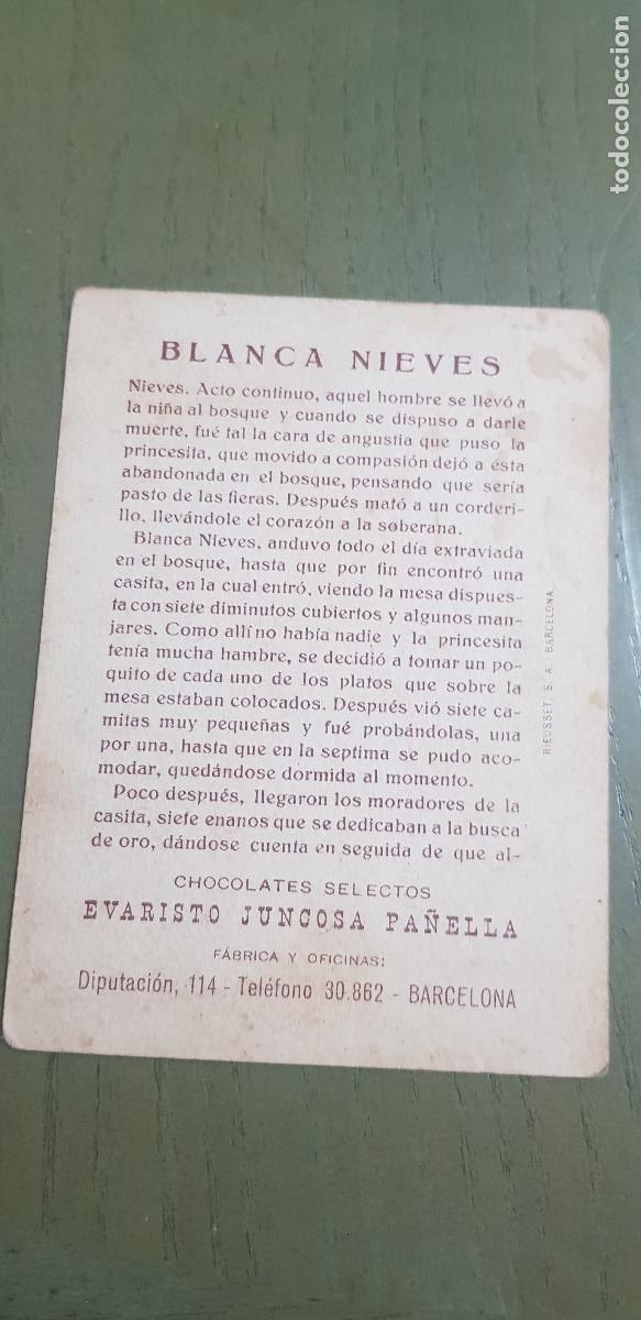 Coleccionismo cromos antiguos: BLANCANIEVES N&ordm; 4 CHOCOLATES - Foto 2