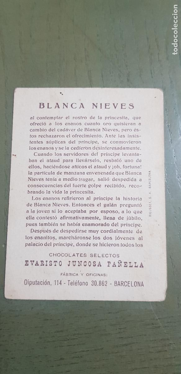 Coleccionismo cromos antiguos: BLANCANIEVES N&ordm;11 CHOCOLATES - Foto 2