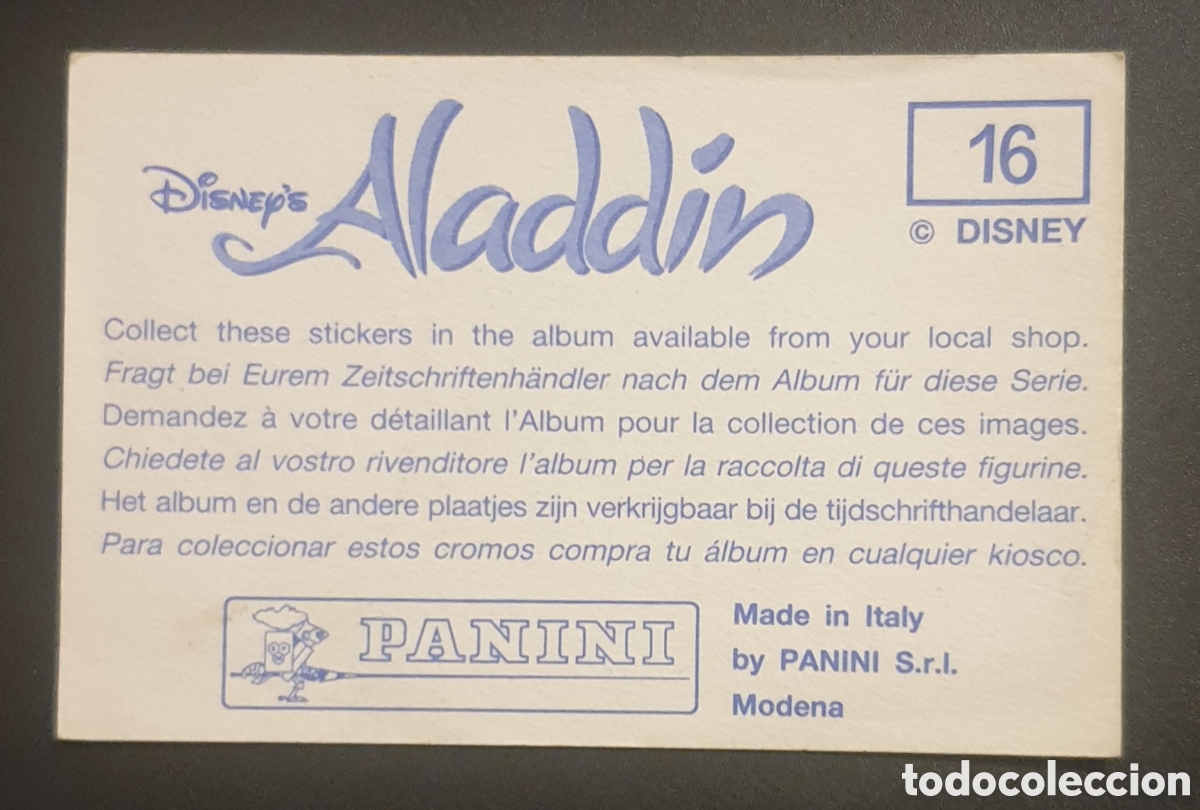 Coleccionismo cromos antiguos: CROMO N&deg; 16 ALADD&Iacute;N PANINI - Foto 2