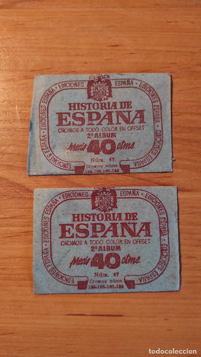 Coleccionismo cromos antiguos: 4 sobres de historia de Espa&ntilde;a ediciones Espa&ntilde;a con cromos