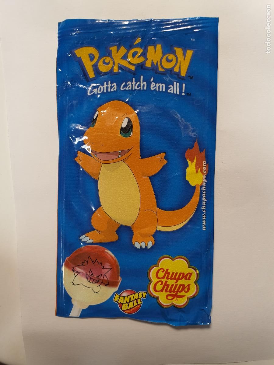 Coleccionismo cromos antiguos: ENVOLTORIO CROMO POKEMON CHUPA CHUPS -- CHARMANDER - Foto 1