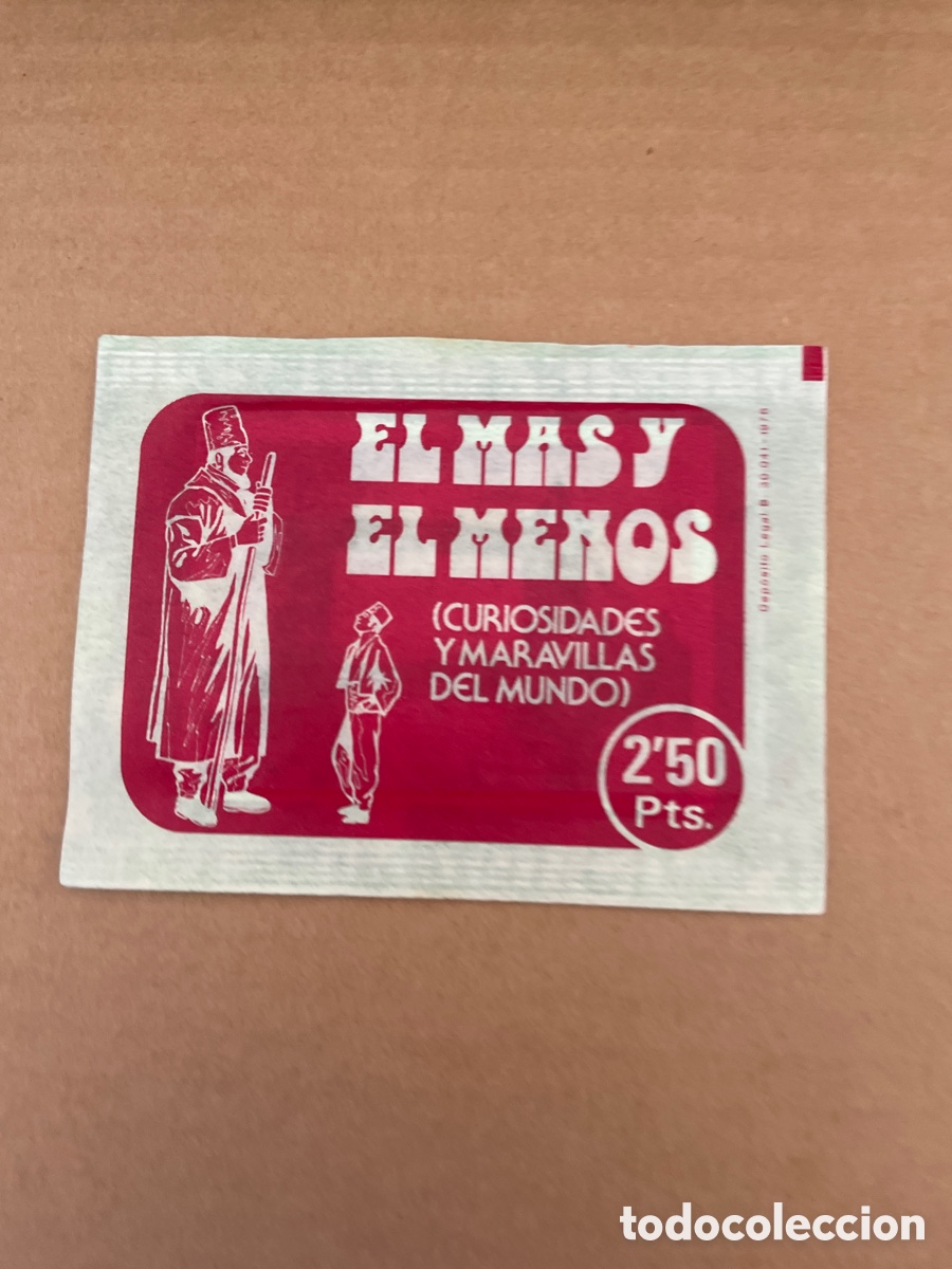 Coleccionismo cromos antiguos: Sobre de cromos sin abrir EL M&Aacute;S Y EL MENOS - Foto 1