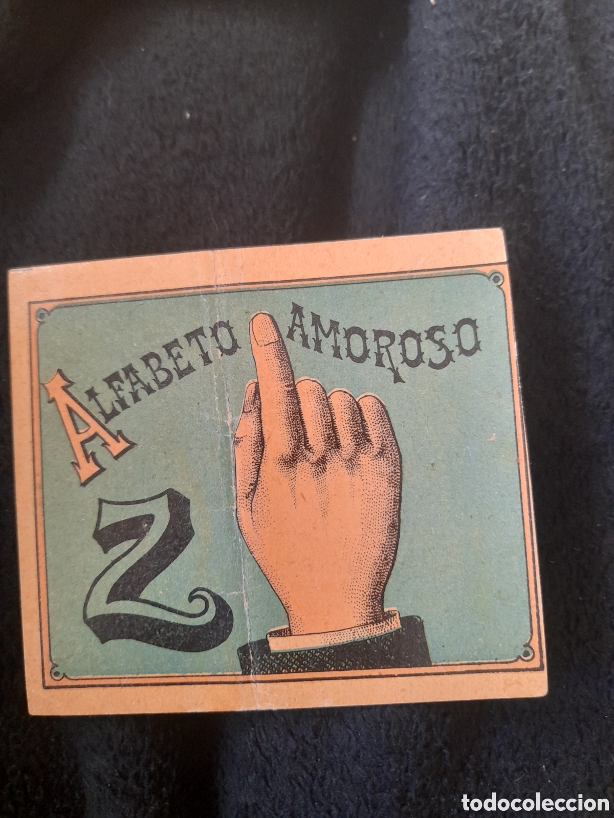 Coleccionismo cromos antiguos: Antigua cromo tarjeta, Alfabeto Amoroso, mide 92x82mm