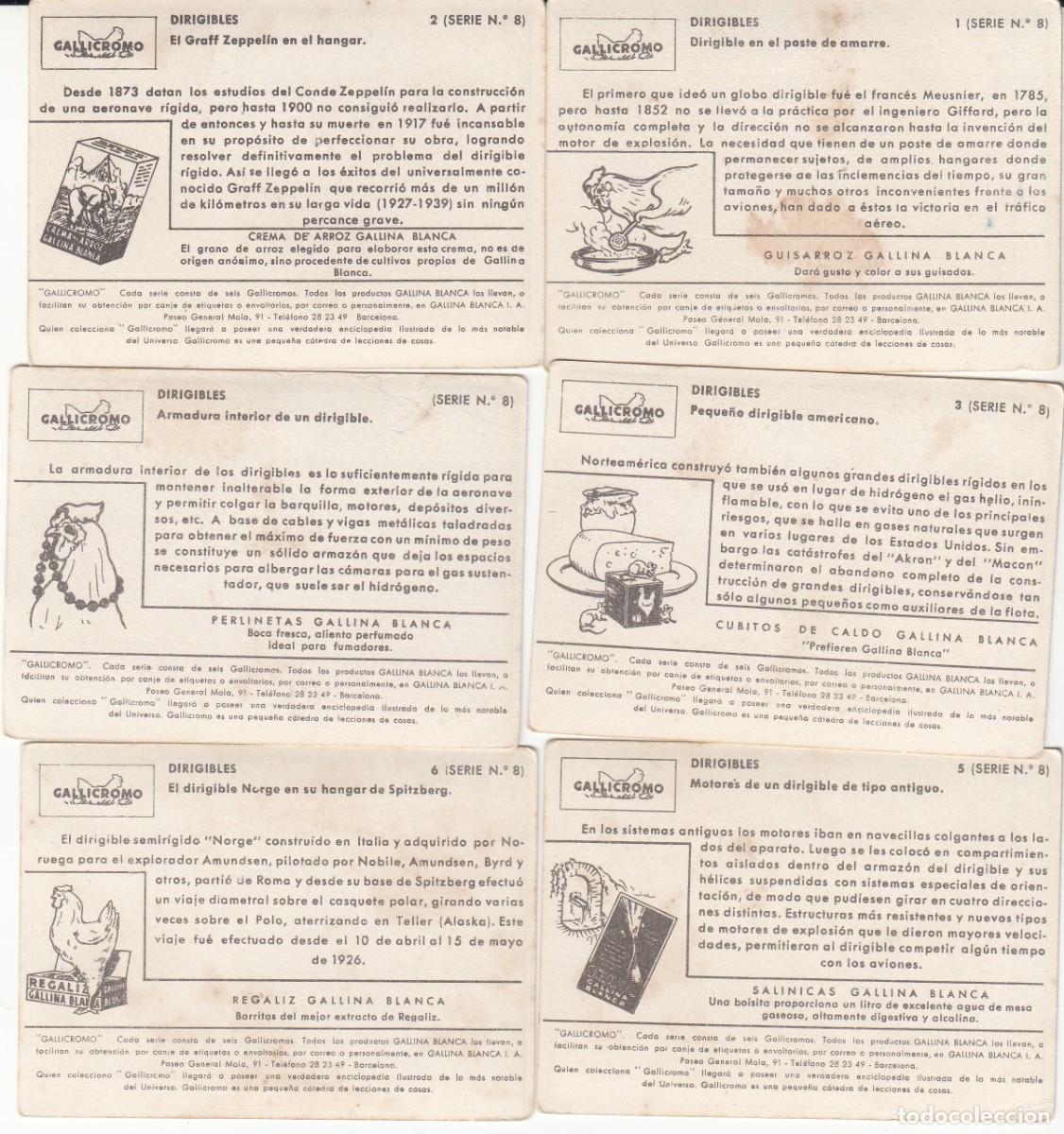 Coleccionismo cromos antiguos: GALLICROMO - SERIE COMPLETA NUM. 8 DIRIGIBLES - Foto 2