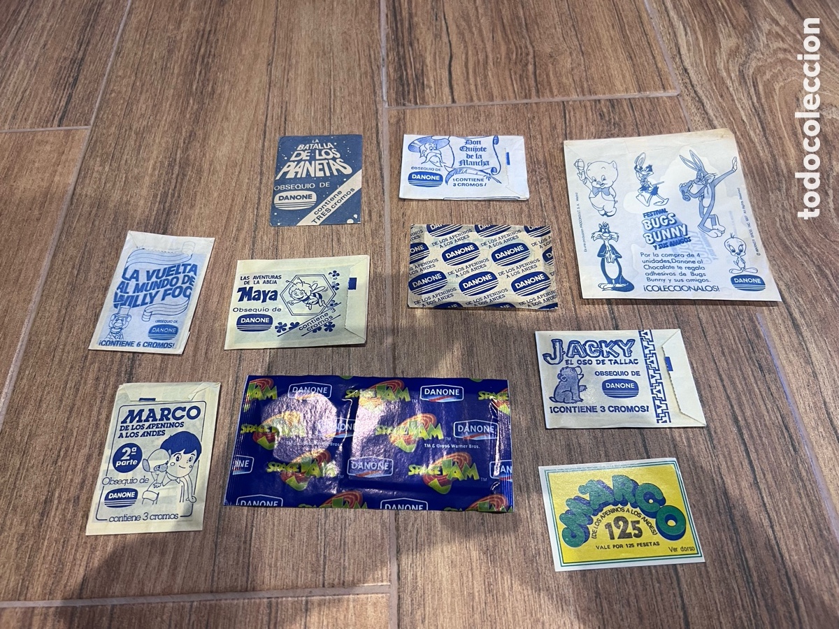 Coleccionismo cromos antiguos: Lote de sobres de Danone sin abrir - Foto 1