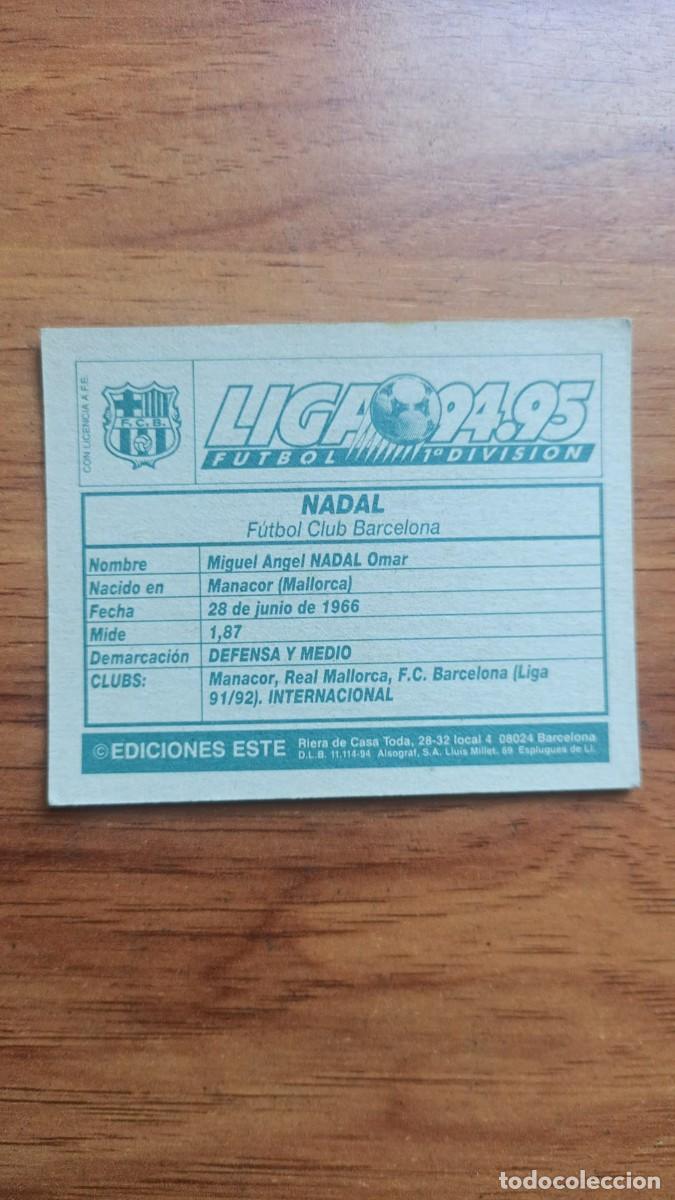 Colecionismo Cromos antigos: Ediciones Este F.C BARCELONA NADAL Liga 1994-1995 L0354