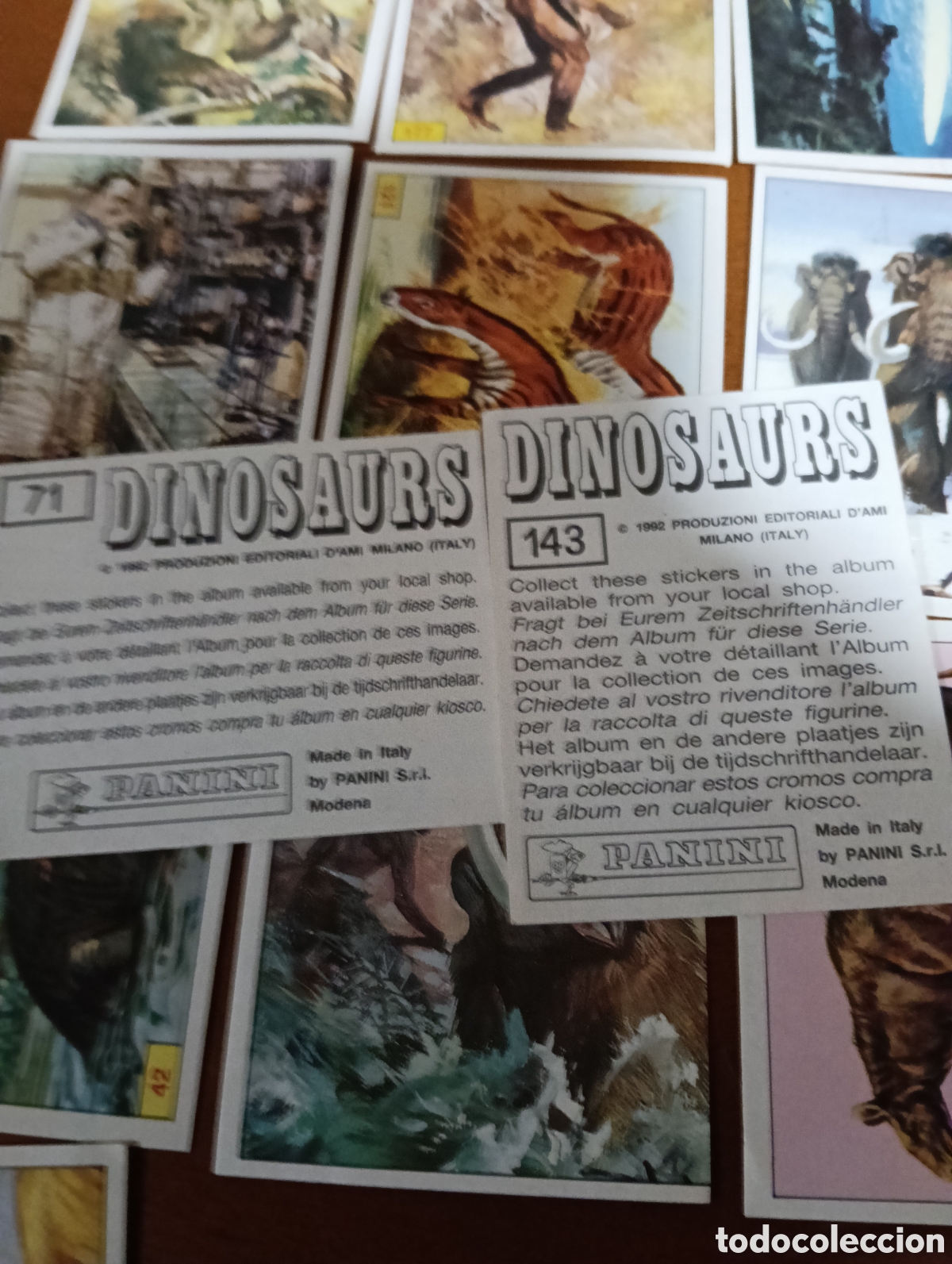 Coleccionismo cromos antiguos: Lote de 12 cromos de DINOSAURIOS de Panini - Foto 2