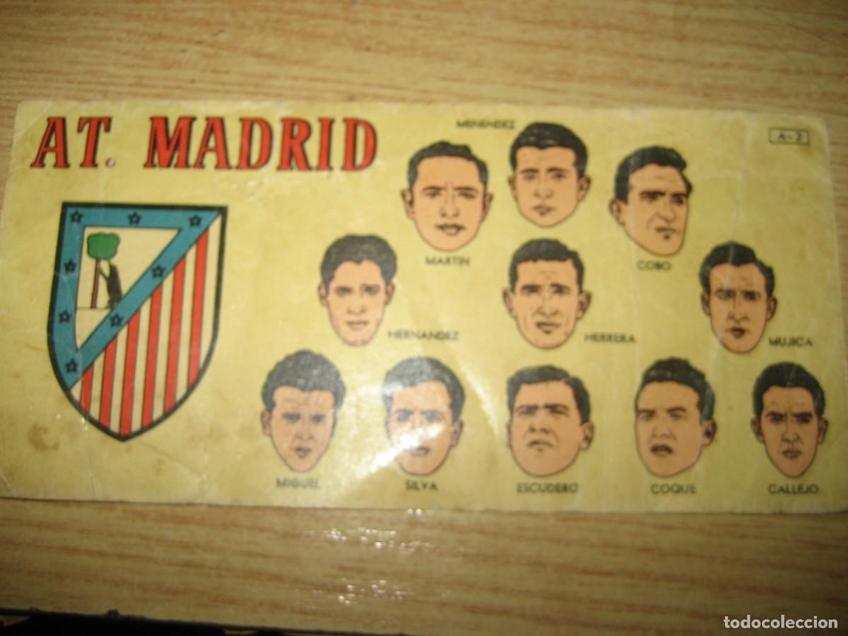 Coleccionismo Cromos antiguos: antiguo cromo de futbol - jugadores del equipo Atletico de Madrid . Liga 1953 -54 Batanga