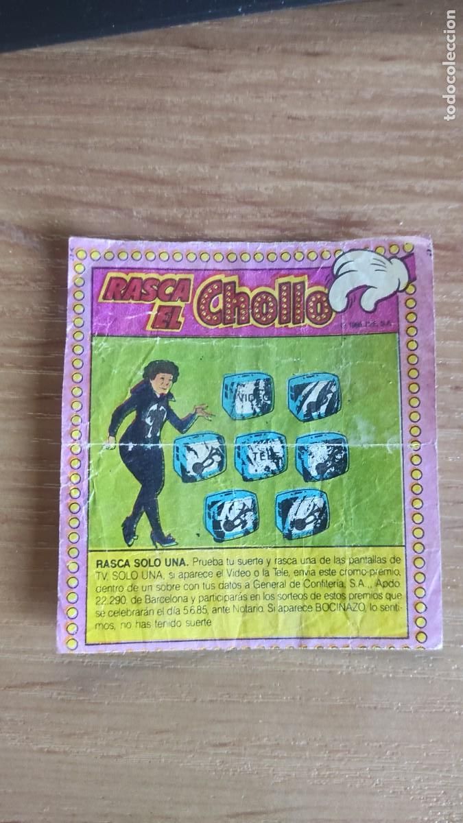 Coleccionismo cromos antiguos: Cromo chicle Rasca el Chollo programa un, dos tres a&ntilde;o 1985 - Foto 1