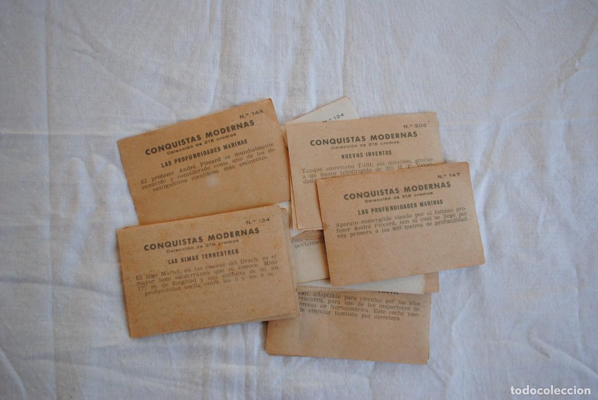 Coleccionismo cromos antiguos: LOTE DE 30 CROMOS , CONQUISTAS MODERNAS . - Foto 2