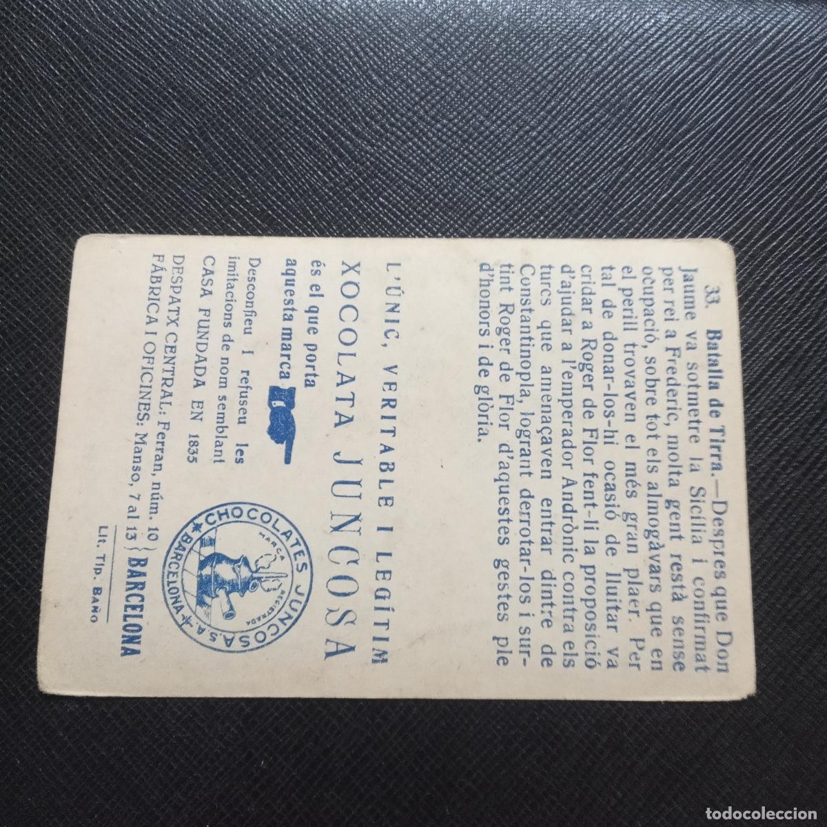 Coleccionismo cromos antiguos: 33 HISTORIA DE CATALU&Ntilde;A CROMO CHOCOLATES JUNCOSA - CC10 SB2 B - Foto 2