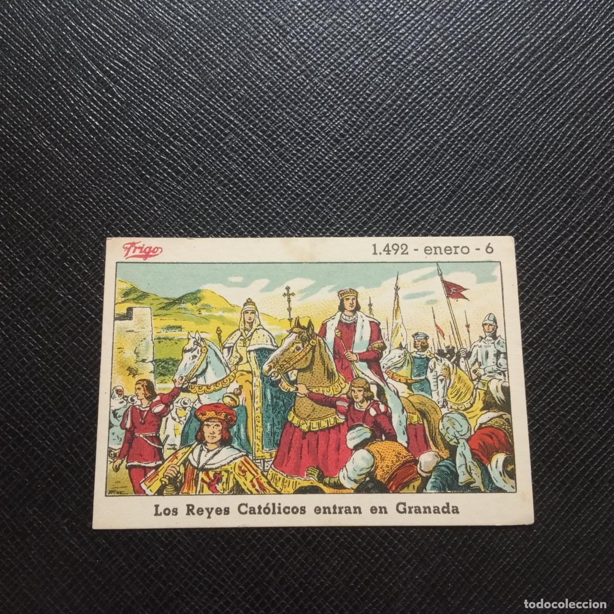 Collectable Antique Stickers: 6 LOS REYES CATOLICOS ENTRAN EN GRANADA ENERO EFEMERIDE FRIGO CROMO - CC10