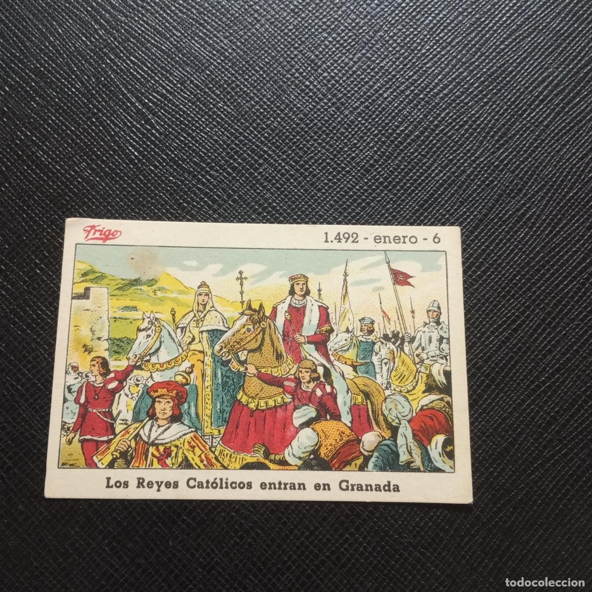 Collectable Antique Stickers: 6 LOS REYES CATOLICOS ENTRAN EN GRANADA ENERO EFEMERIDE FRIGO CROMO - CC10 B
