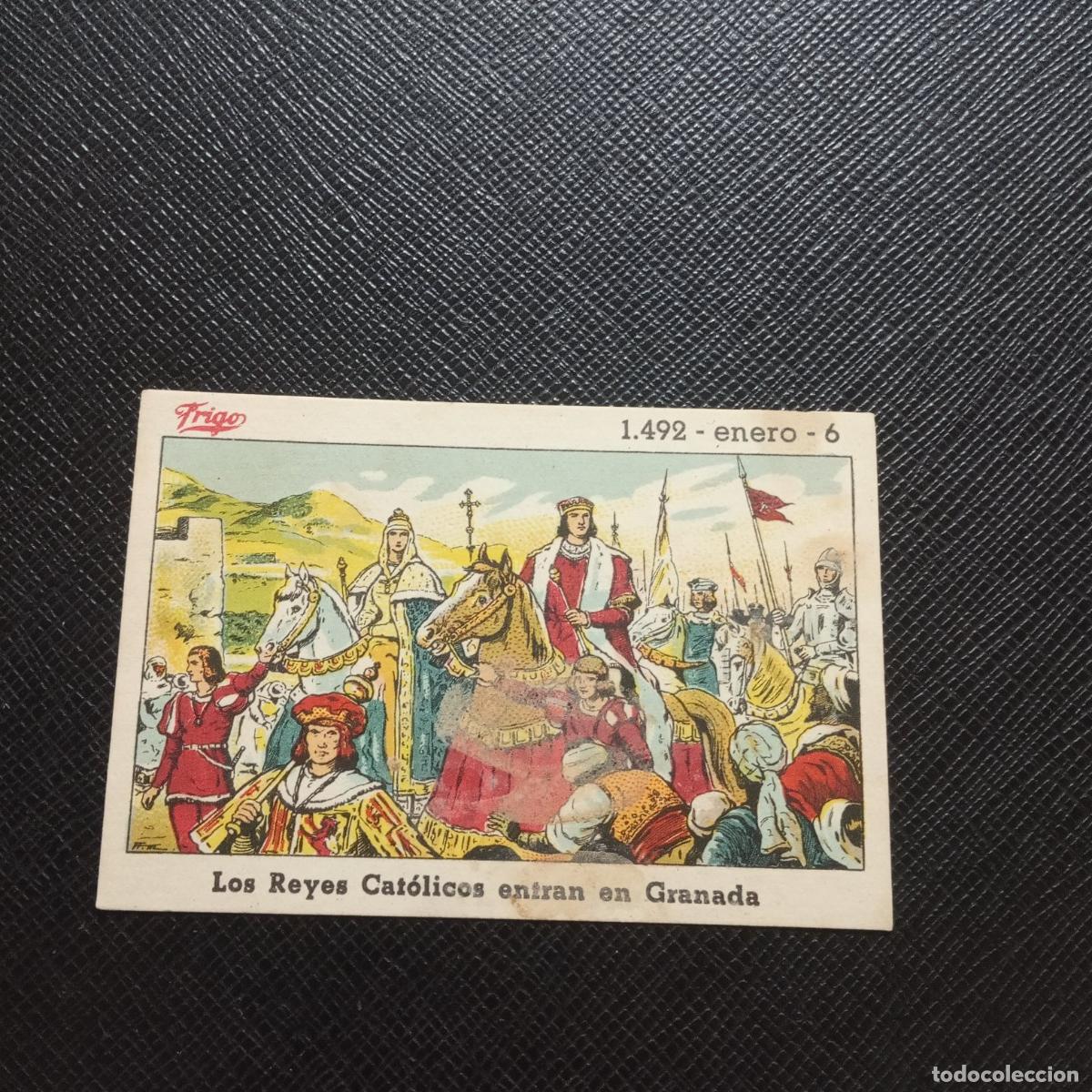 Collectable Antique Stickers: 6 LOS REYES CATOLICOS ENTRAN EN GRANADA ENERO EFEMERIDE FRIGO CROMO - CC10 D