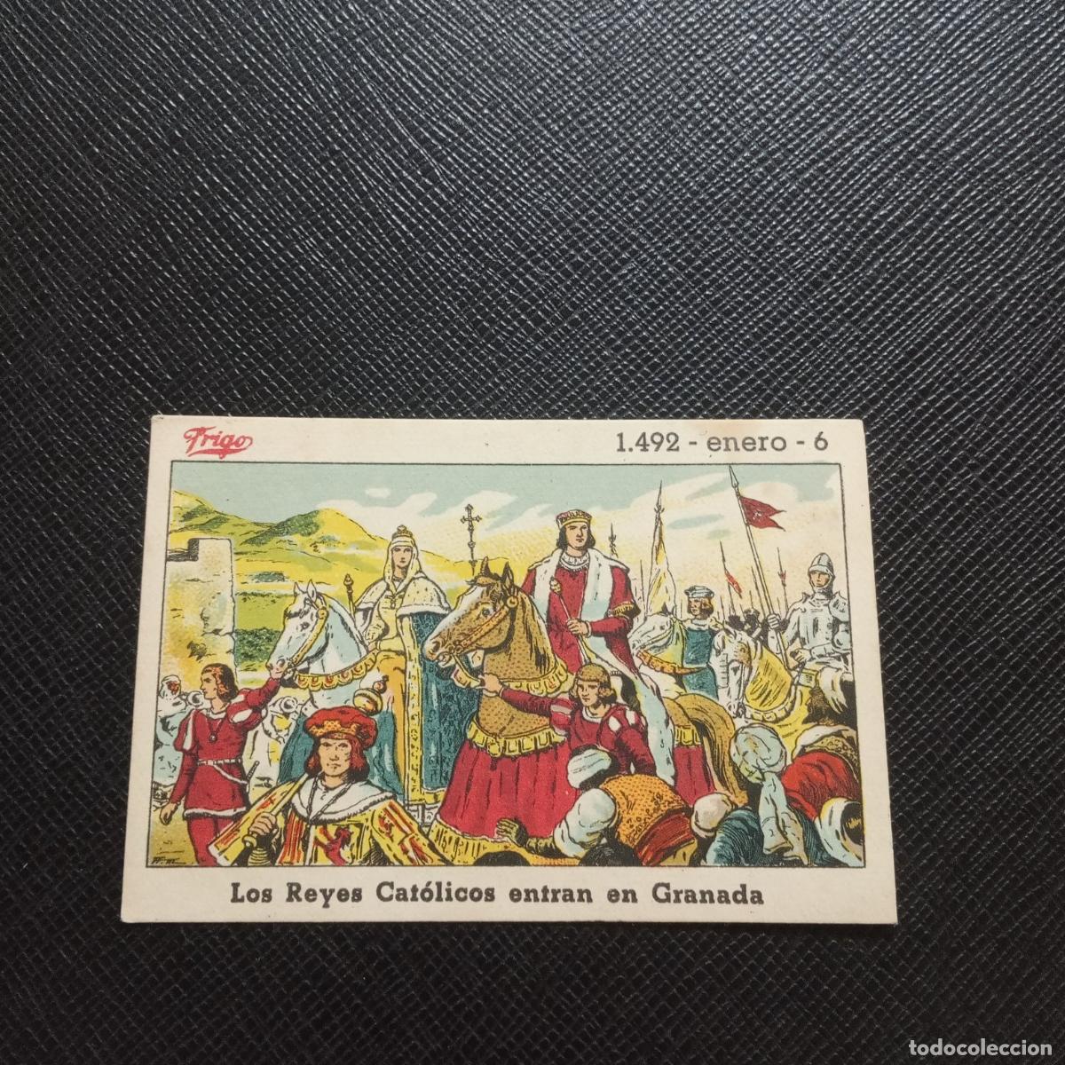 Collectable Antique Stickers: 6 LOS REYES CATOLICOS ENTRAN EN GRANADA ENERO EFEMERIDE FRIGO CROMO - CC10 E