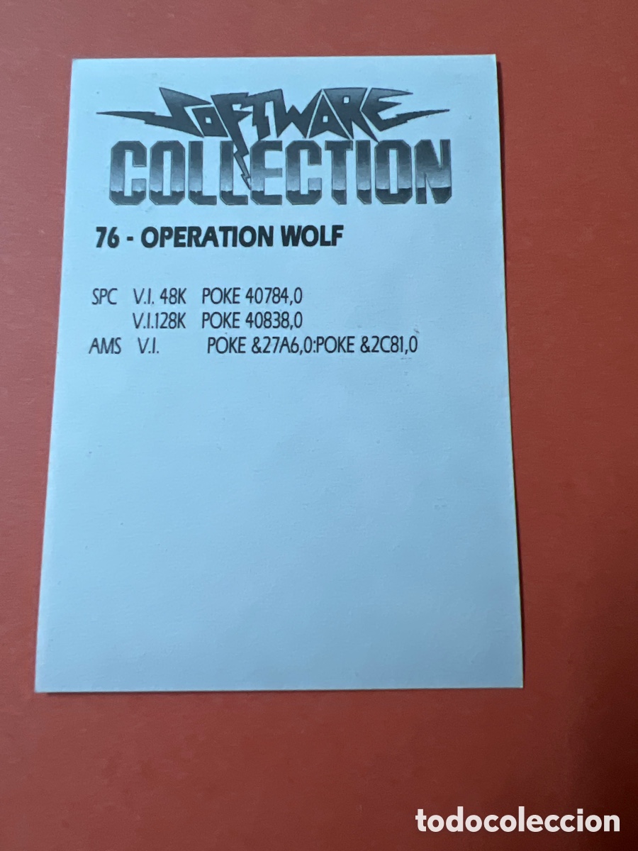 Coleccionismo cromos antiguos: C3285. SOFTWARE COLLECTION CROMO NUNCA PEGADO N&ordm; 76 OPERATION WOLF - Foto 2