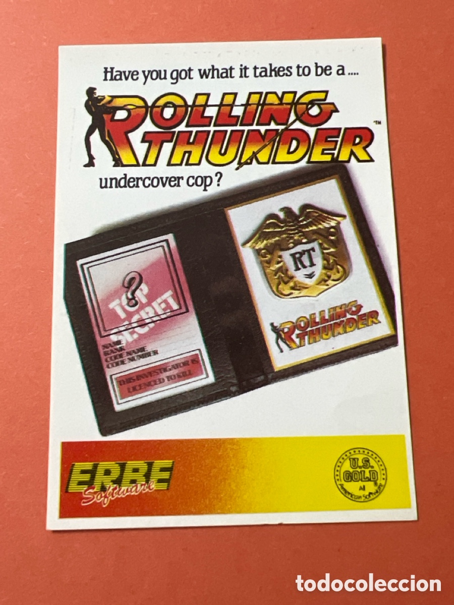 Coleccionismo cromos antiguos: C3897. SOFTWARE COLLECTION CROMO NUNCA PEGADO N&ordm; 61 ROLLING THUNDER ERBE - Foto 1