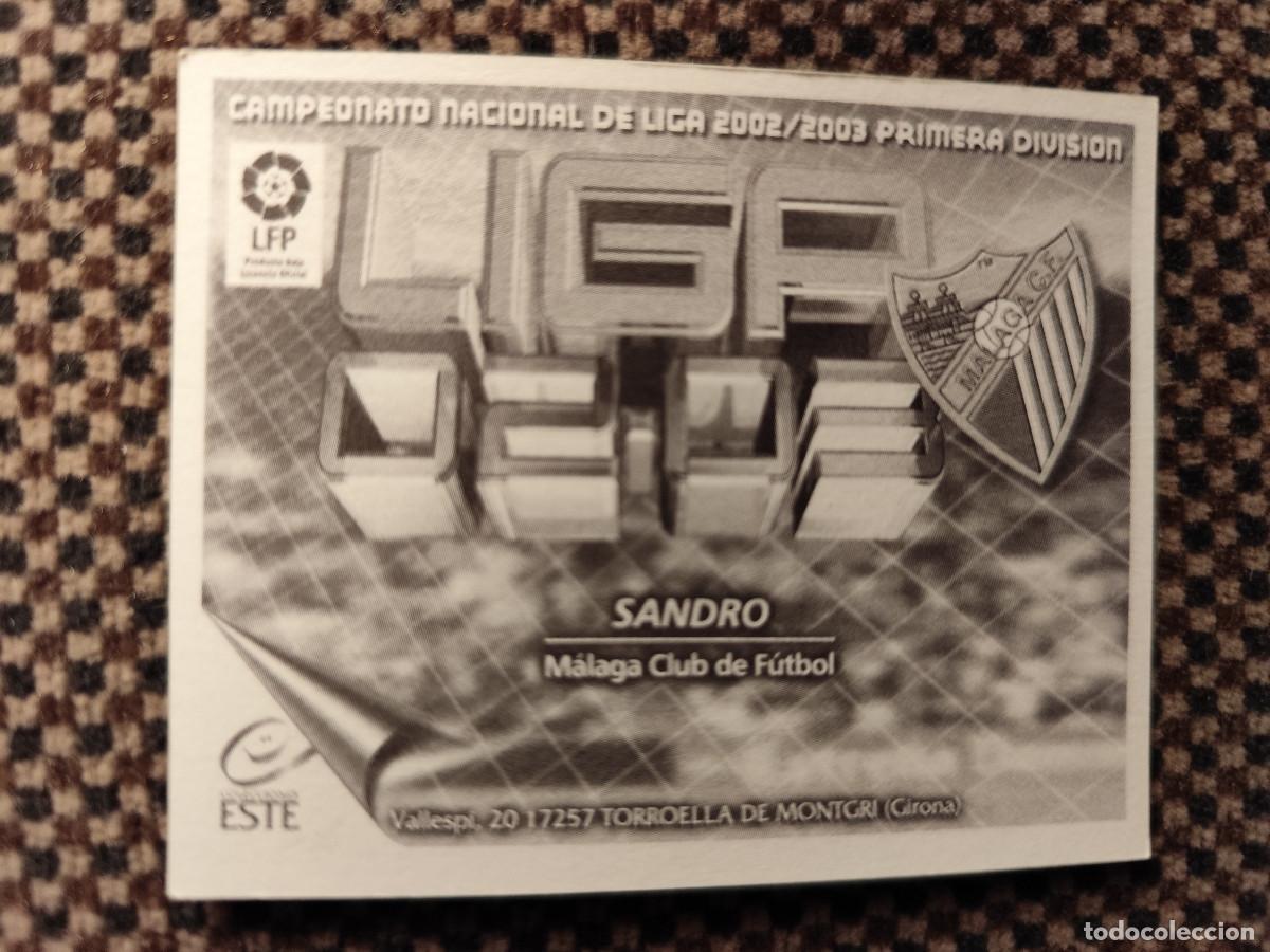 Coleccionismo cromos antiguos: Liga Este 2002/03. Sandro - M&aacute;laga - Foto 2