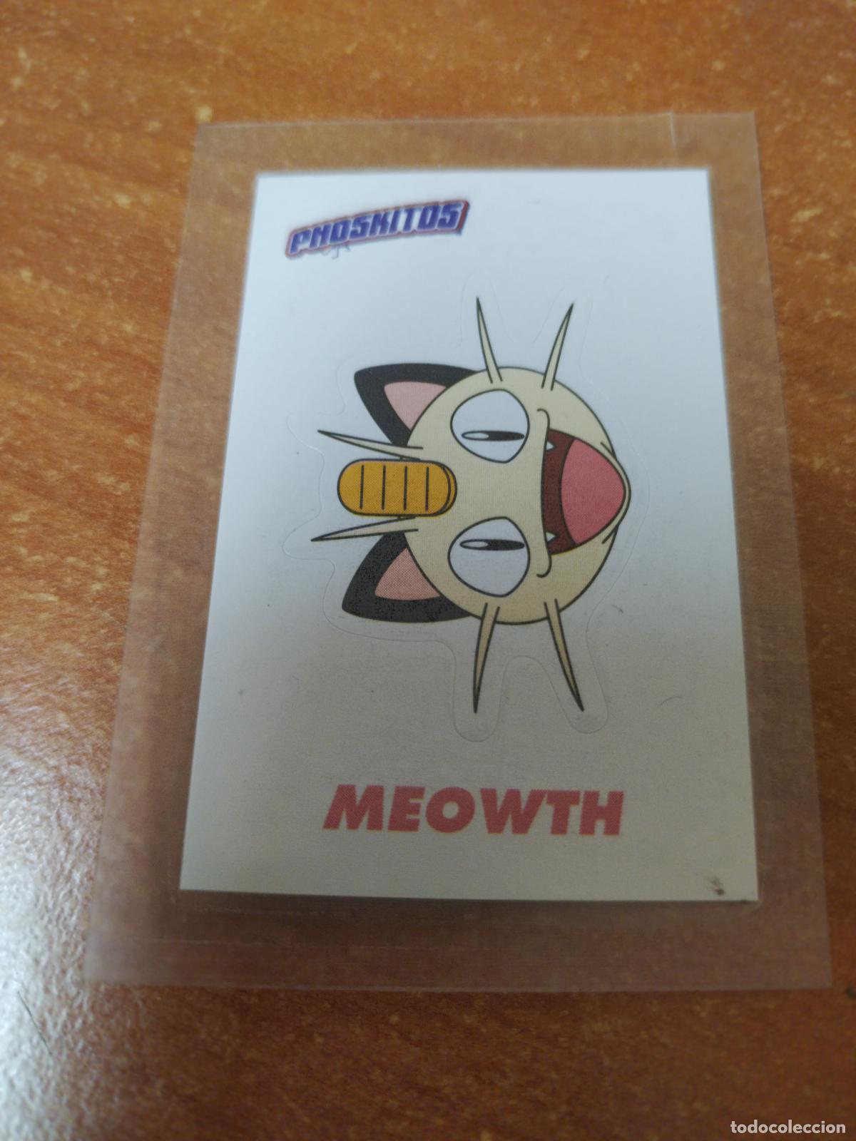 Coleccionismo Cromos antiguos: CROMO PEGATINA PHOSKITOS ( POKEMON MEOWTH )NUEVO EN SU ENVOLTORIO DE 2024