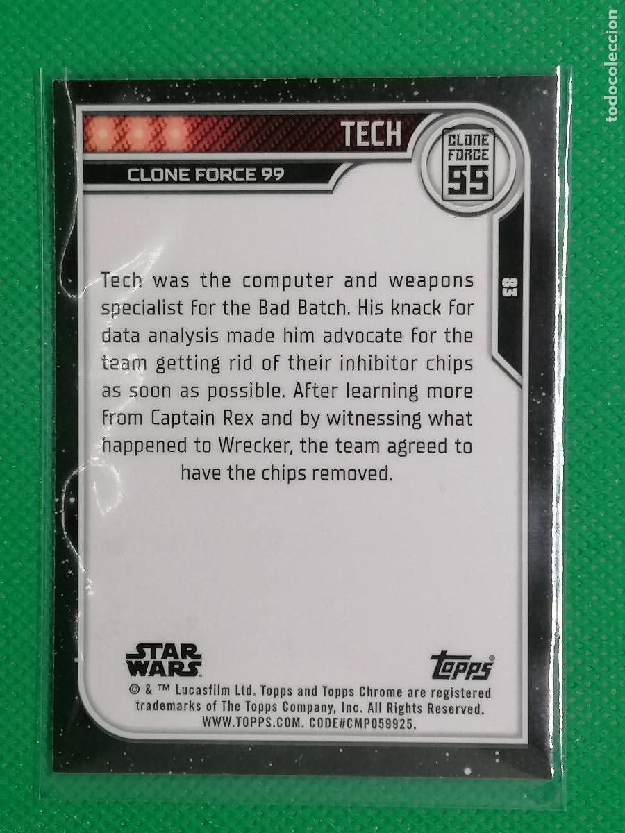 Coleccionismo cromos antiguos: 83 TECH BASE CARD ⚜️ TOPPS CHROME 2023 STAR WARS ⭐️ - Foto 2