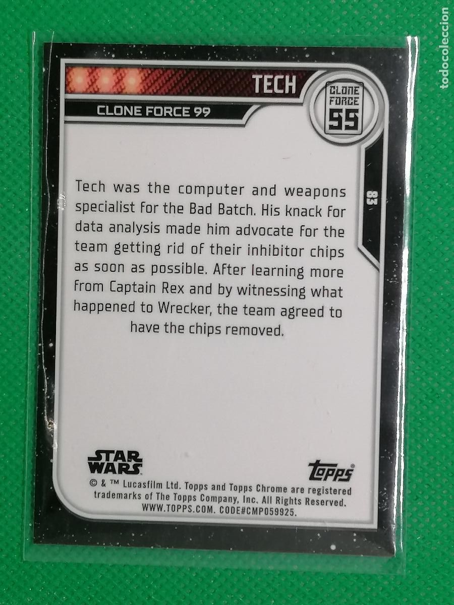 Coleccionismo cromos antiguos: 83 TECH BASE CARD ⚜️ TOPPS CHROME 2023 STAR WARS ⭐️ - Foto 2