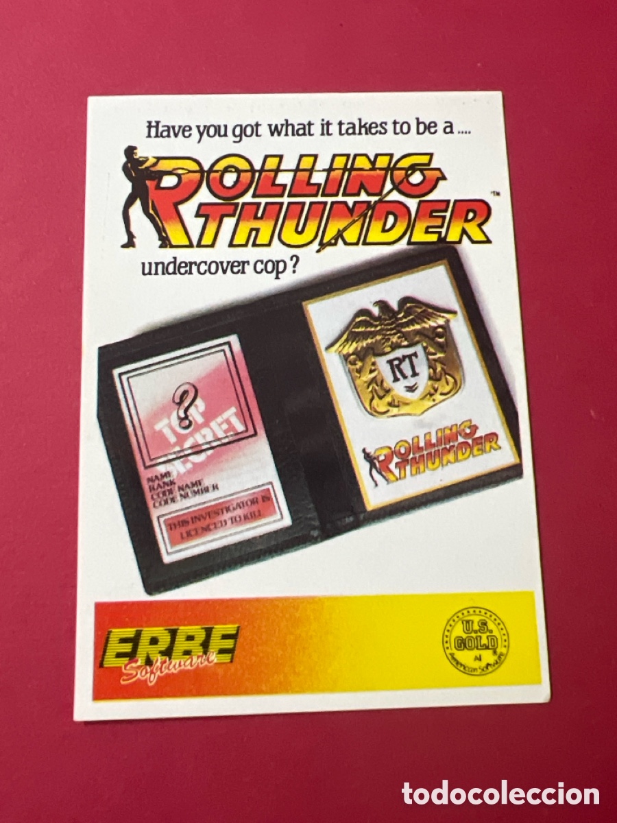 Coleccionismo cromos antiguos: C5741. SOFTWARE COLLECTION CROMO NUNCA PEGADO N&ordm; 61 ROLLING THUNDER ERBE - Foto 1