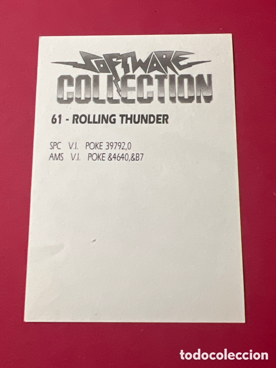 Coleccionismo cromos antiguos: C5774. SOFTWARE COLLECTION CROMO NUNCA PEGADO N&ordm; 61 ROLLING THUNDER ERBE - Foto 2