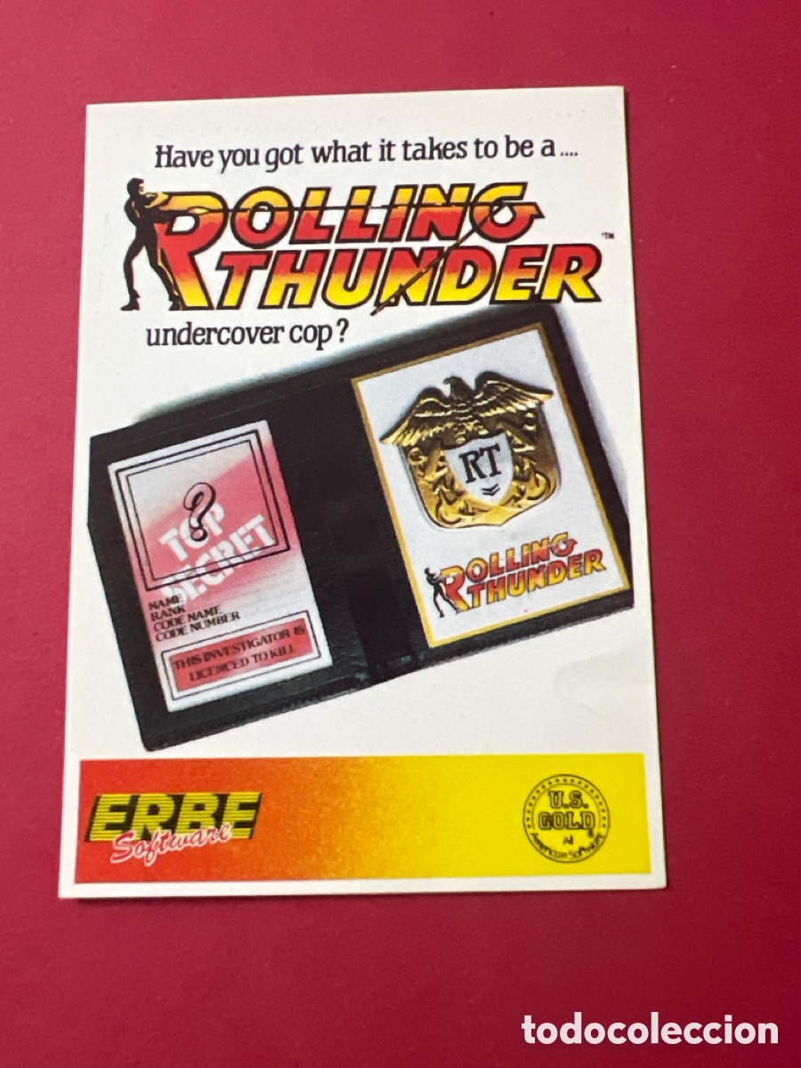 Coleccionismo cromos antiguos: C5774. SOFTWARE COLLECTION CROMO NUNCA PEGADO N&ordm; 61 ROLLING THUNDER ERBE - Foto 1