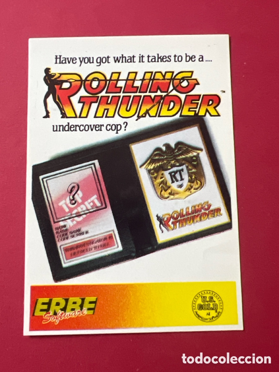 Coleccionismo cromos antiguos: C5778. SOFTWARE COLLECTION CROMO NUNCA PEGADO N&ordm; 61 ROLLING THUNDER ERBE - Foto 1