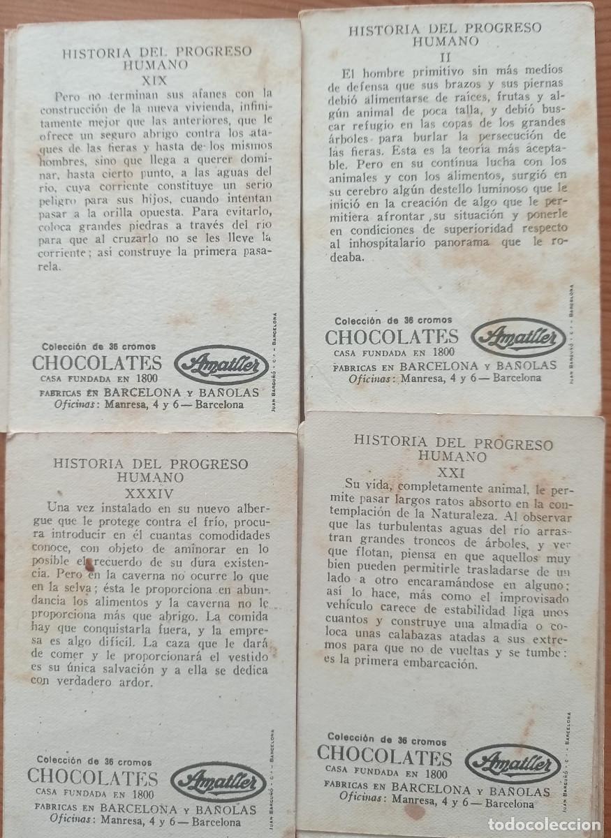 Coleccionismo cromos antiguos: HISTORIA DEL PROGRESO HUMANO COLECCI&Oacute;N DE 28 CROMOS. Chocolates Amatller - Foto 6