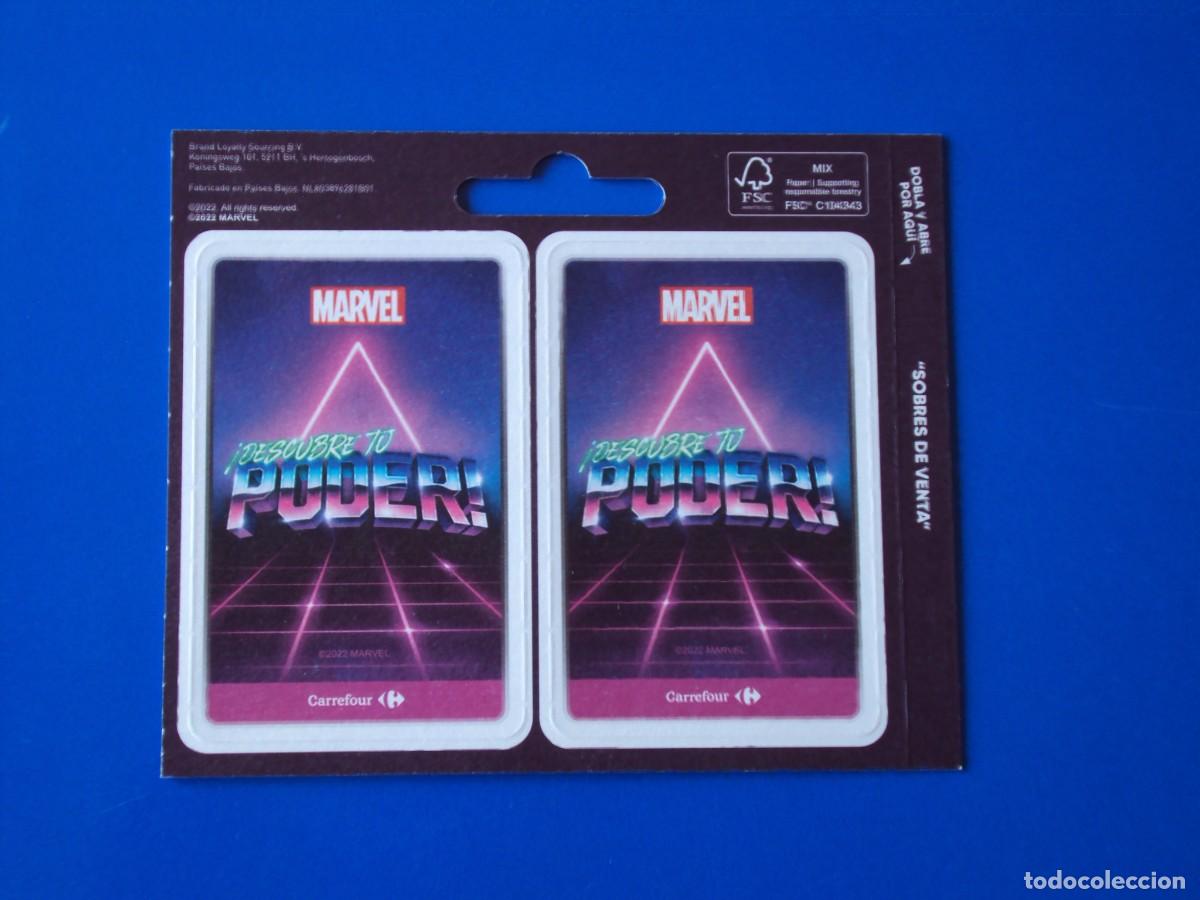 Coleccionismo cromos antiguos: SOBRE DE VENTA 4 CROMOS CARTAS MARVEL DESCUBRE TU PODER 2022 CARREFOUR NUEVO - Foto 1