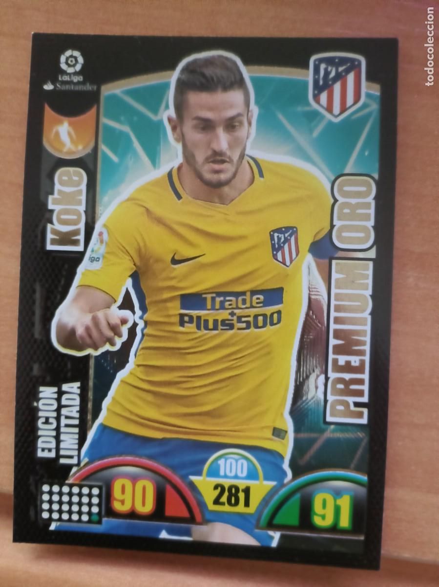 Coleccionismo cromos antiguos: koke, adrenalyn 17 18 premium oro - Foto 1