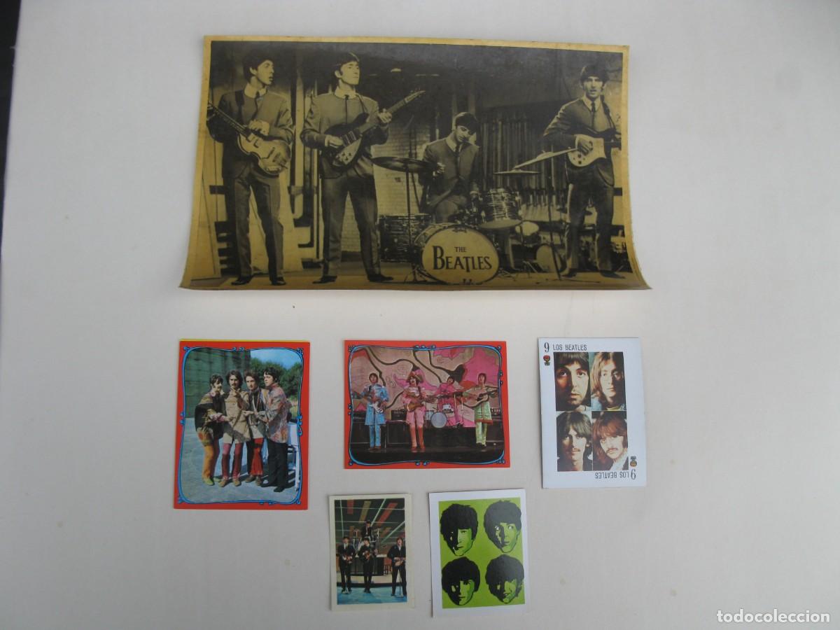 Coleccionismo cromos antiguos: LOTE DE UNA POSTAL Y CINCO CROMOS DE LOS BEATLES. - Foto 1