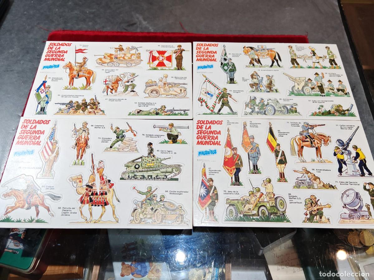 Coleccionismo Cromos antiguos: Soldados de la segunda guerra mundial phoskitos lote 4 l&aacute;minas completas