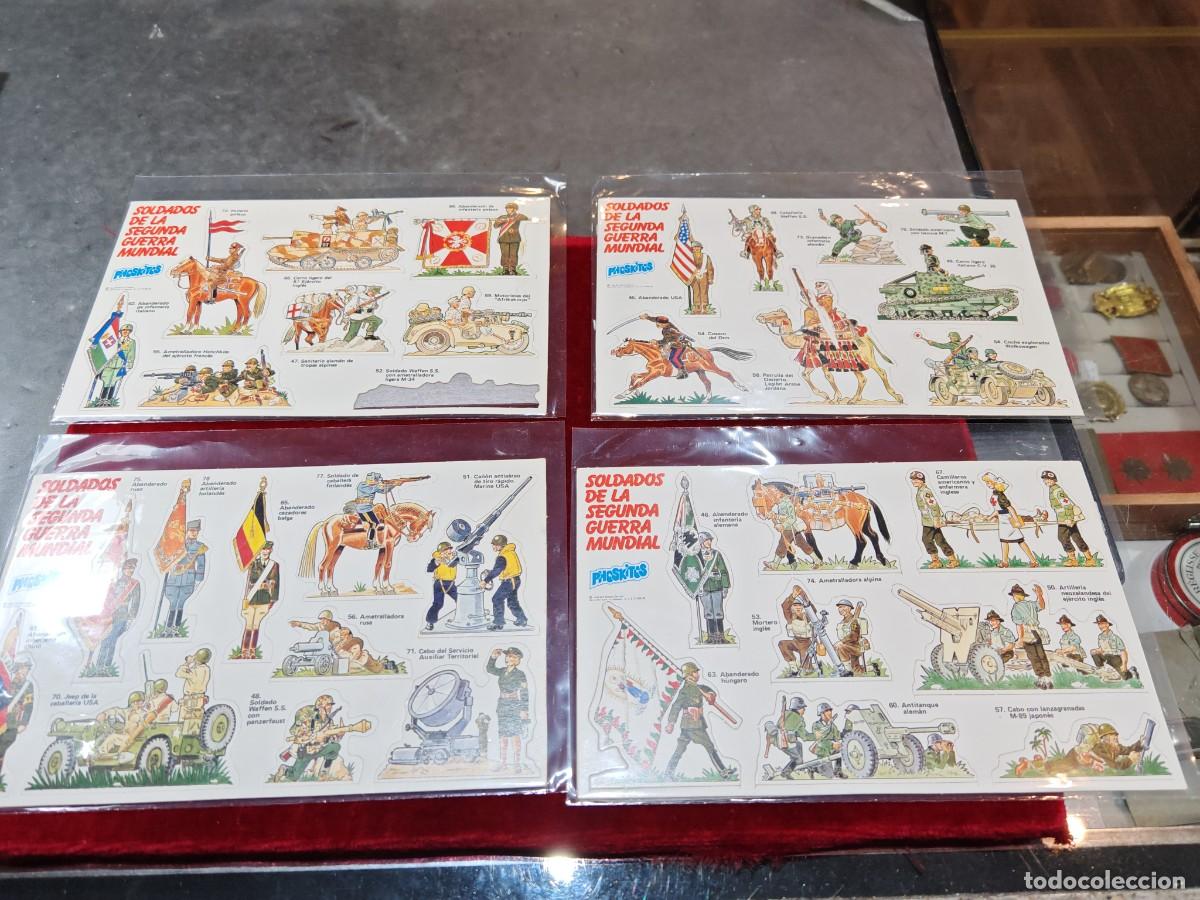 Coleccionismo Cromos antiguos: Soldados de la segunda guerra mundial phoskitos lote 4 l&aacute;minas 3completasa m&aacute;s una falta uno