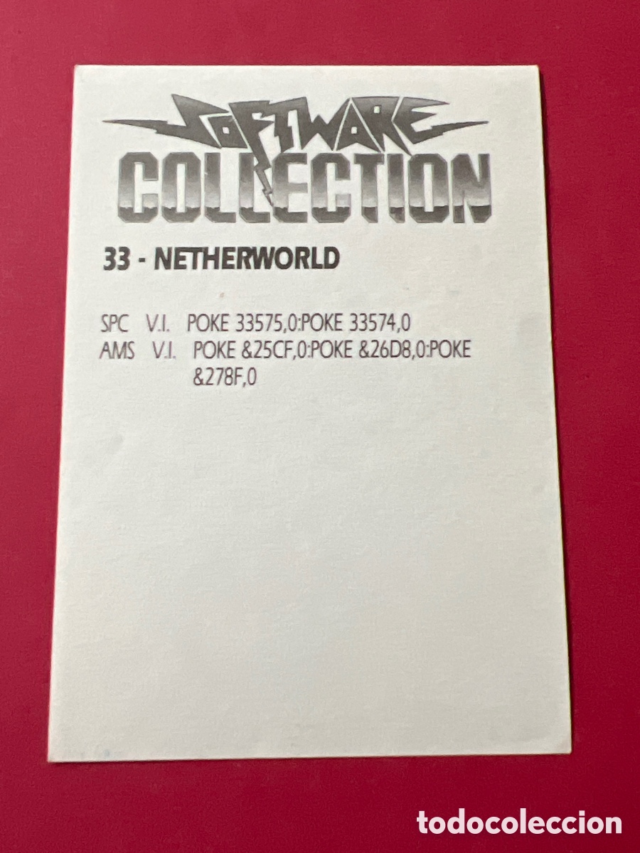 Coleccionismo cromos antiguos: A1749. CROMO SOFTWARE COLLECTION 33 NETHERWORLD - Foto 2